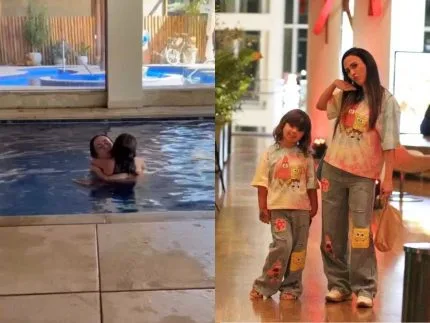 Momento mãe e filha! Na piscina, Tata Werneck derrete a web ao cantar para Clara Maria