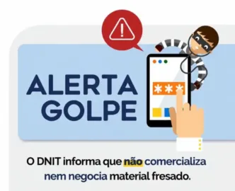 Golpista se passa por servidor do DNIT e anuncia falsa venda de asfalto alerta de fraude.