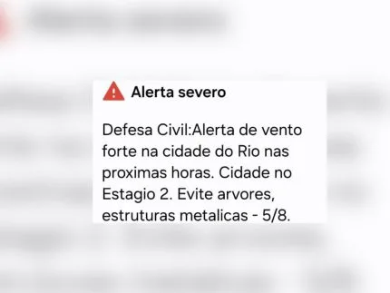 Ventos fortes no Rio: Defesa Civil emite “alerta severo” nesta quarta-feira