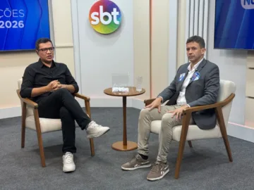 Eduardo Velloso durante sabatina no programa O Povo na TV, da TV Norte/SBT