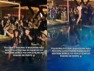 Agitação em Barretos! Ana Castela pula na piscina e está “proibida” no Rancho do Sertanejeiro