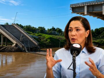 Governadora Mailza Assis promete reconstrução da Ponte Frei Paolino após desabamento em Sena Madureira