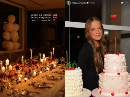 Rafa Justus ganha festa surpresa do pai e da madrasta após viagem à Grécia