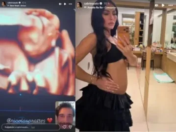 Sabrina Sato compartilha ultrassom do filho e reação de Nicolas Prattes encanta