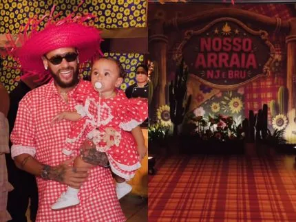 Neymar Jr. entra no clima junino em festa fora de época no Guarujá; veja detalhes
