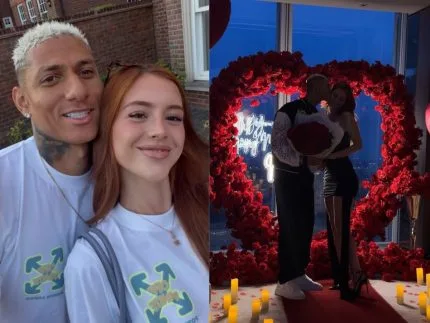 Richarlison pede Amanda Araujo em casamento em Londres: “Eu disse sim”