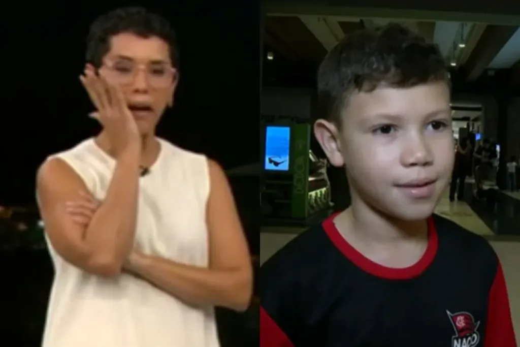 Apresentadora da Globo chora com homenagem de menino ao pai falecido