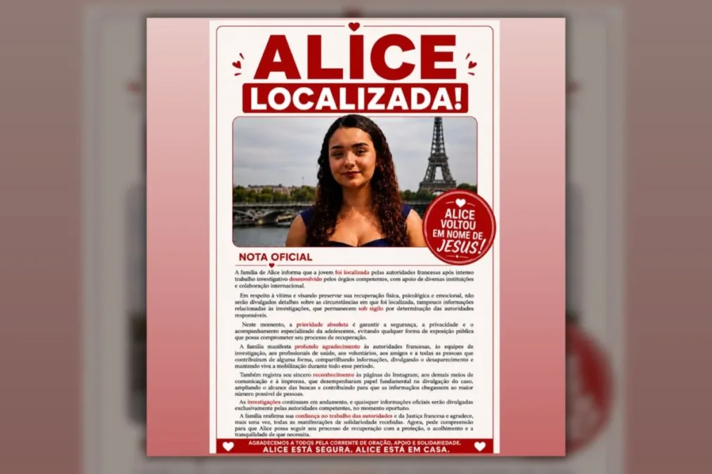 Brasileira de 16 anos desaparecida na França é encontrada