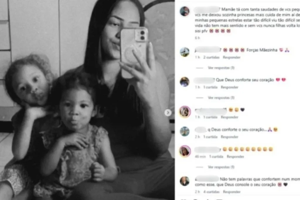 "Cuidem de mim aí de cima", pede mãe de meninas mortas pelo pai
