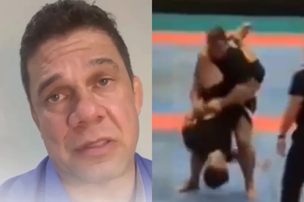 Lutador lamenta após aplicar golpe ilegal que deixou rival sem movimentos
