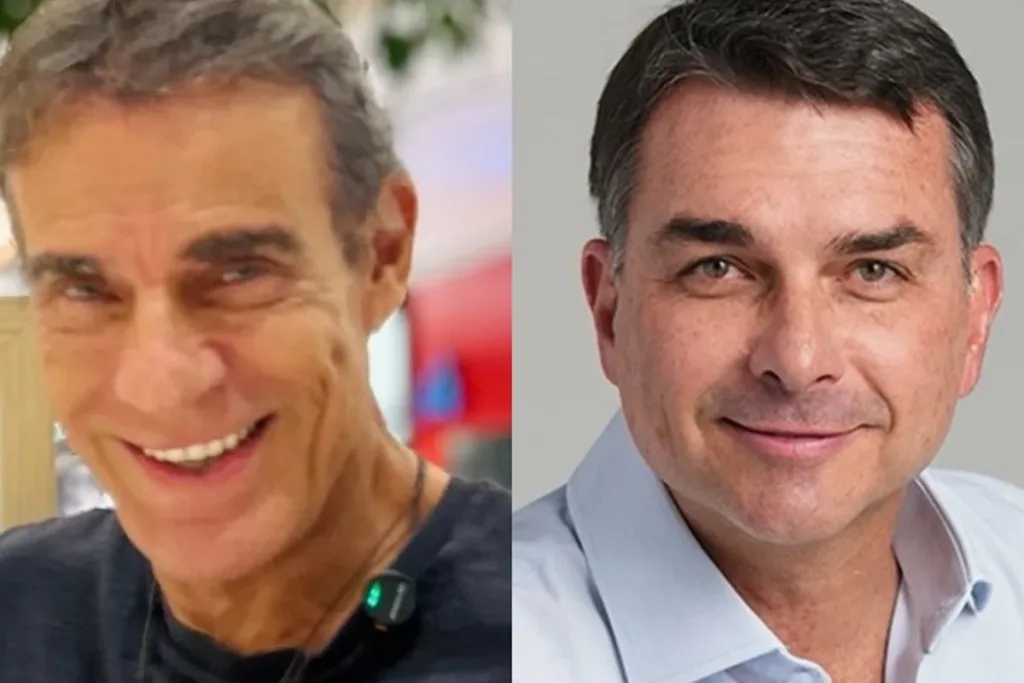 Mário Gomes posa com Flávio Bolsonaro e pede o Exército nas ruas