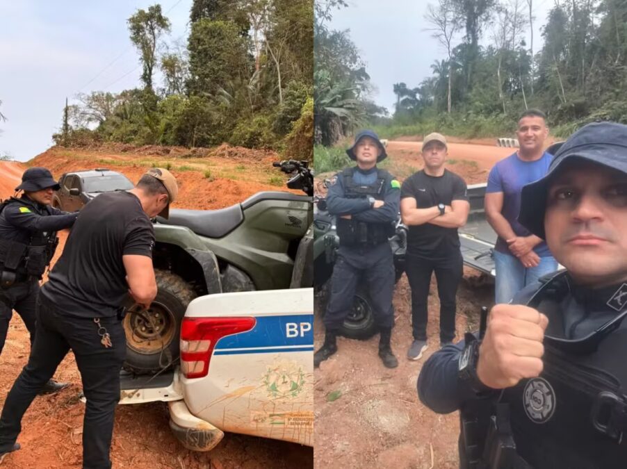 Polícia encontra em mata quadriciclo roubado em assalto na estrada BR-364