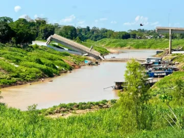 Rio Iaco continua baixando e chega a 1,43 metro em Sena Madureira.