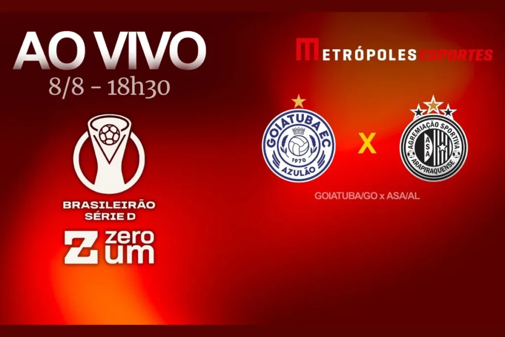 Série D ZeroUm: Metrópoles exibirá quartas entre Goiatuba-GO x ASA-AL