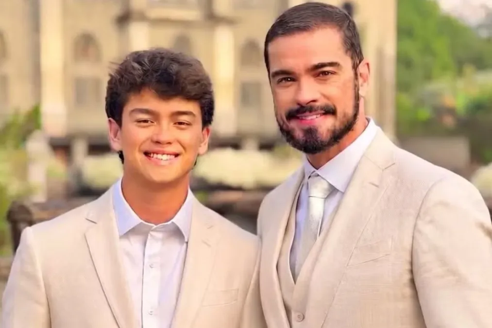 Sidney Sampaio posa com filho mais velho após contar que será pai novamente