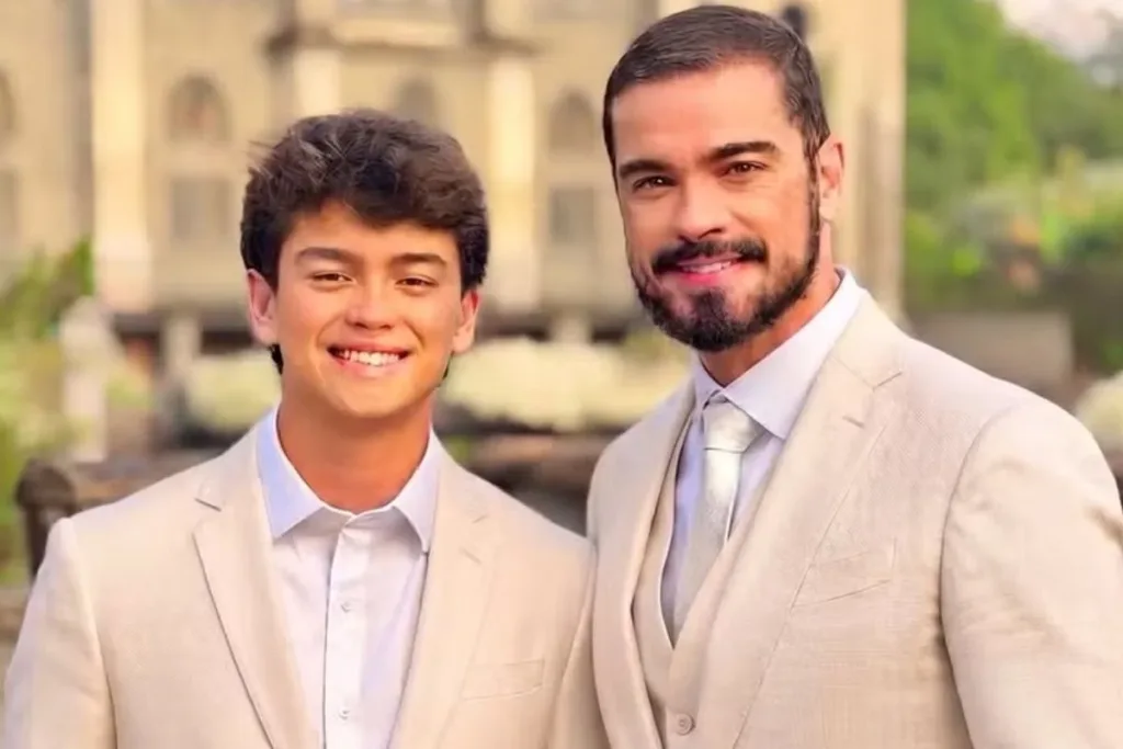 Sidney Sampaio posa com filho mais velho após contar que será pai novamente