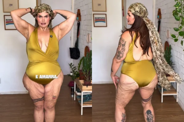Thais Carla após perder 112 kg surge de maiô e dispara: “Tô gostosa”