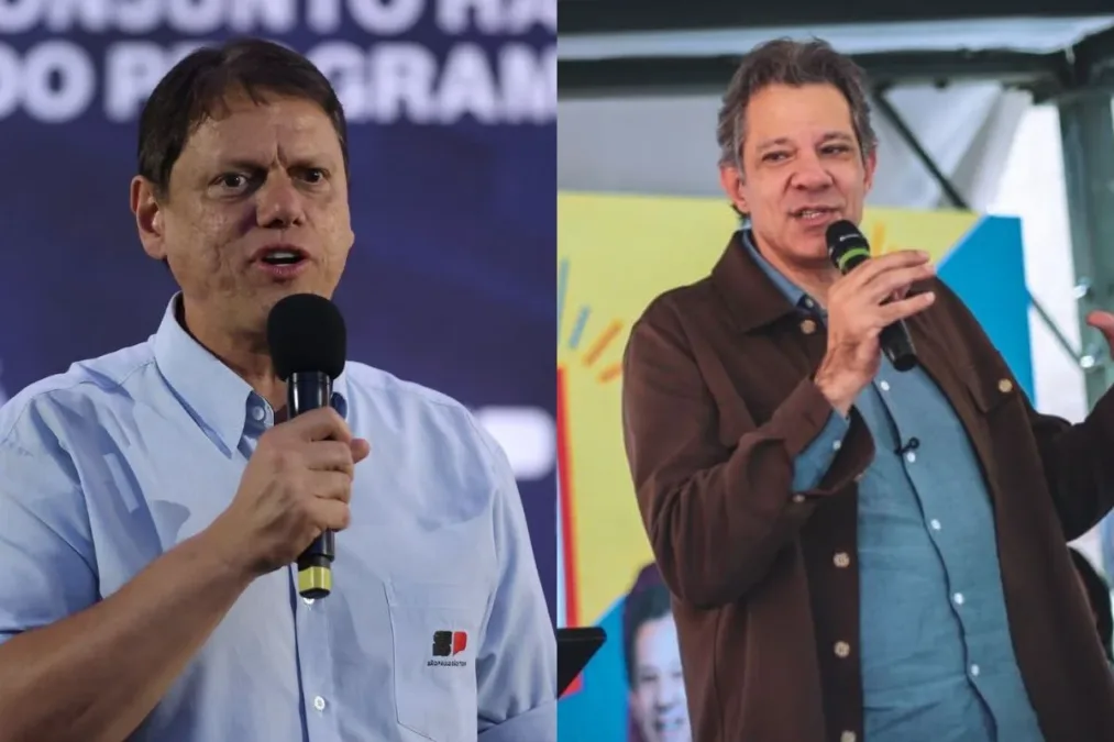 Vox: Tarcísio tem 53,7% e Haddad, 34% no 1º turno em São Paulo