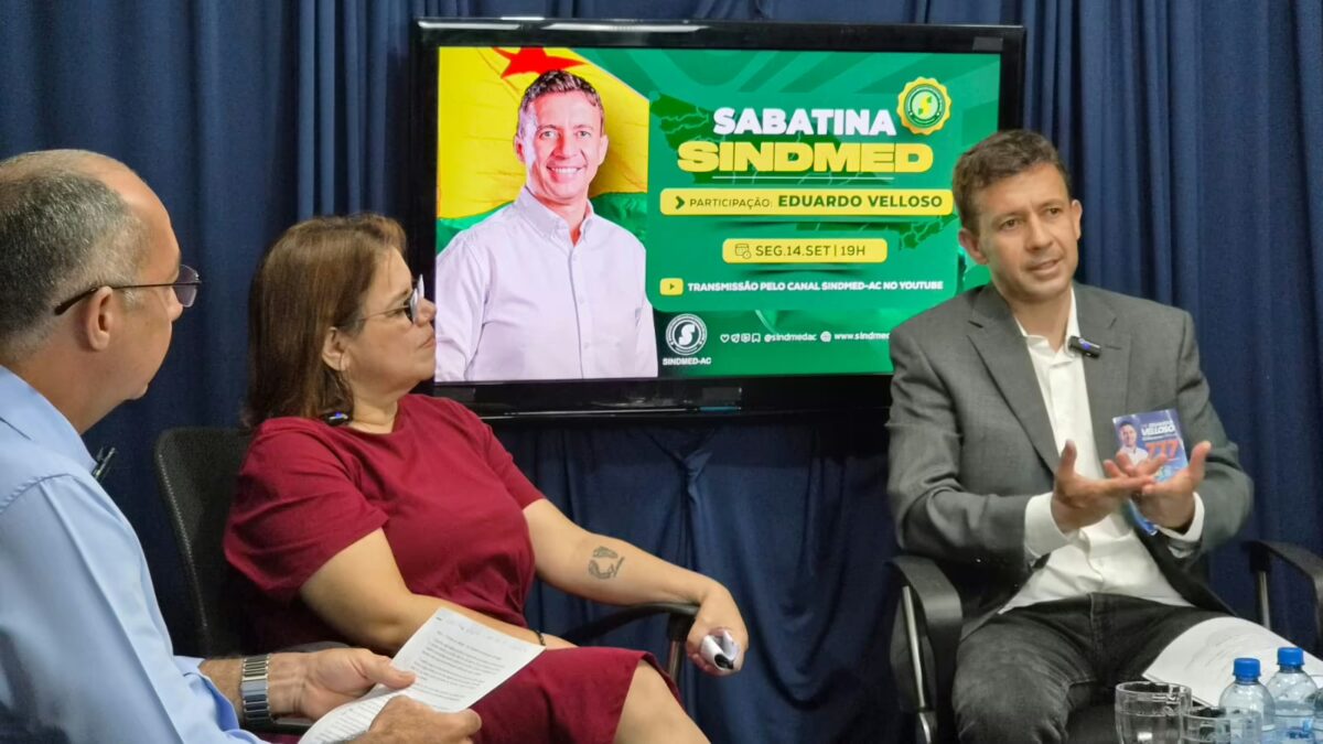Eduardo Velloso defende carreira médica e saúde no interior do Acre em sabatina