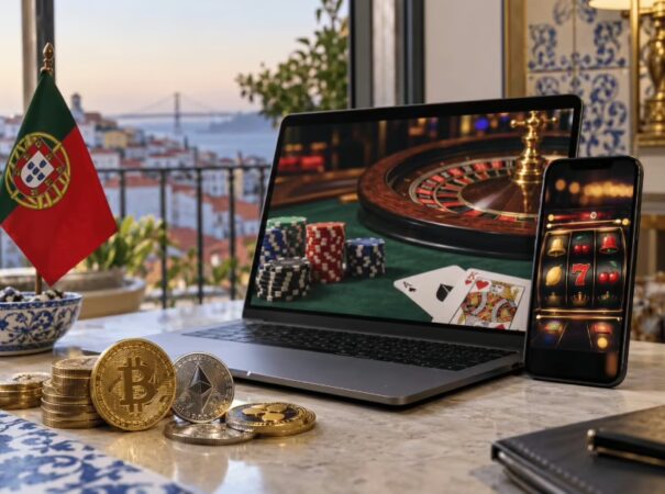 Casino online em Portugal acessado pelo smartphone com opções de pagamentos digitais, jogos móveis e póquer em 2026.