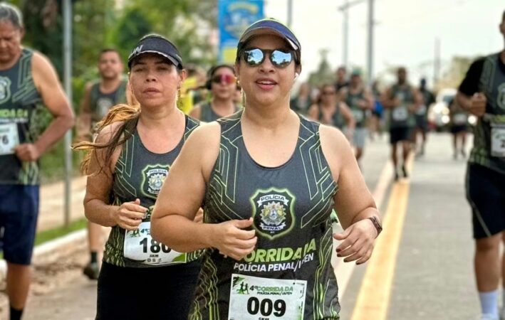 Largada da 4ª Corrida de Rua da Polícia Penal e do Iapen no CIEPS em Rio Branco.