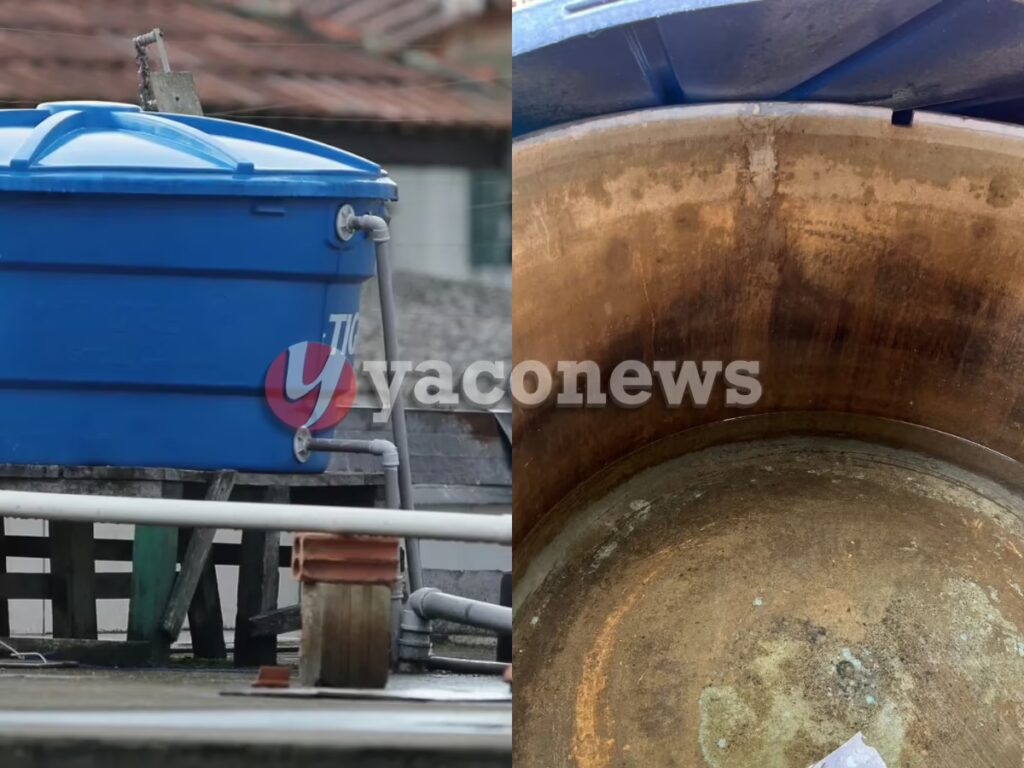 Caixa d'água vazia em residência da Cidade Nova, em Sena Madureira