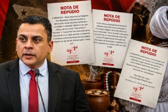 Nota de repúdio da RENAFRO Acre contra declarações atribuídas ao deputado estadual Gilberto Lira sobre religiões de matriz africana.