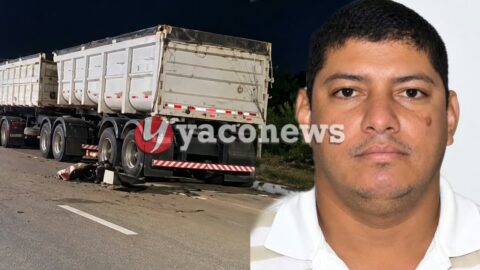 Isolamento de área de acidente de trânsito pela Polícia Militar durante a madrugada.