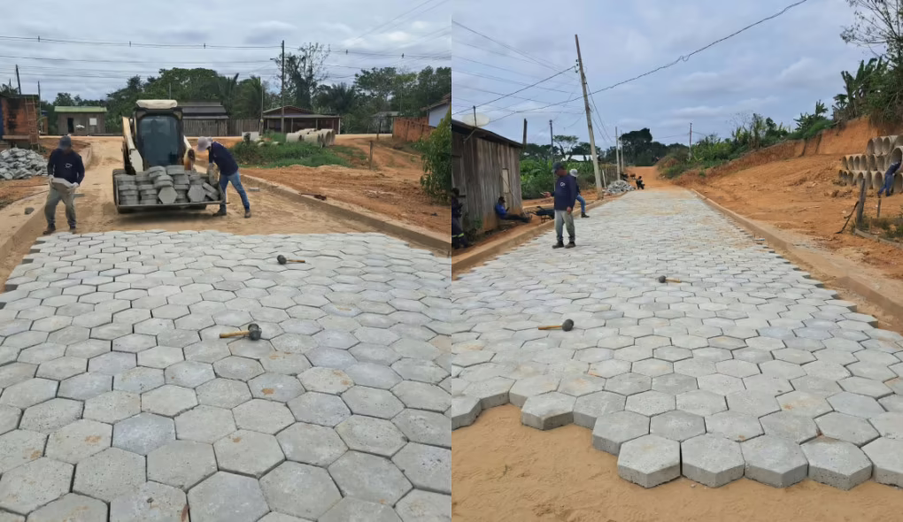 Sena Madureira inicia pavimentação com blocos de concreto no bairro Florentino
