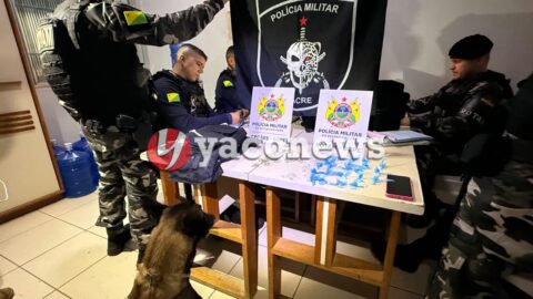 Adolescente de 17 anos apreendido com drogas em Rio Branco.