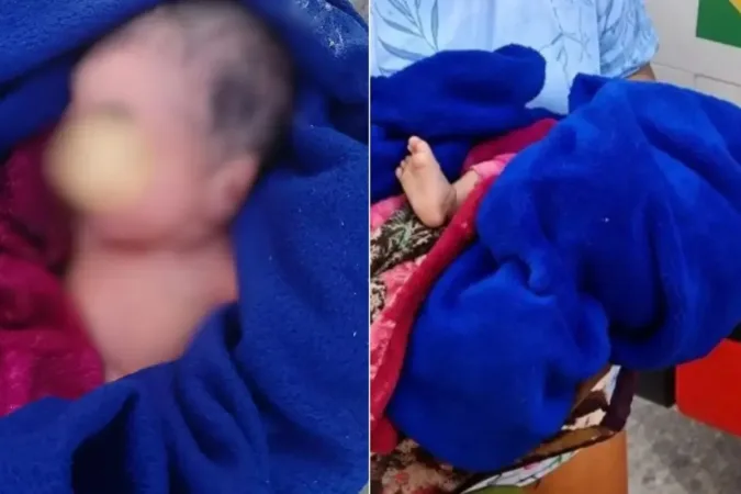 Bebê abandonado na porta de casa é resgatado após choro alertar vizinhos