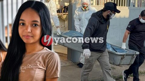 Equipes policiais isolam o perímetro de apartamento no bairro Conquista, em Rio Branco.