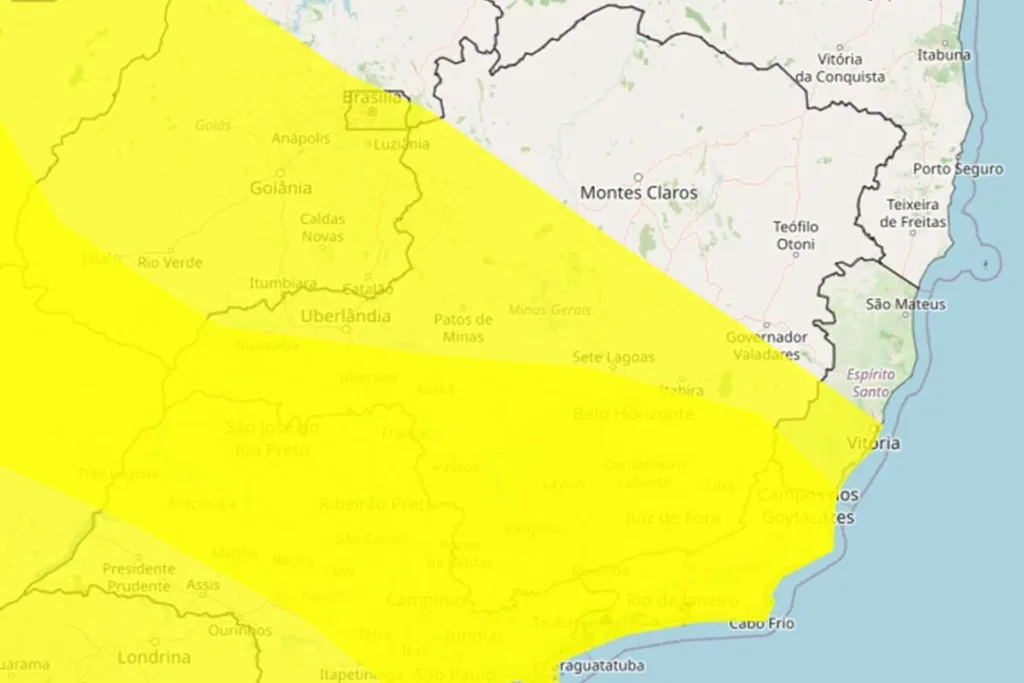 Fim de semana terá chuva e risco de tempestades em Minas Gerais