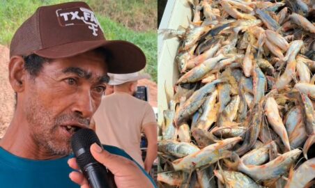 Pescador do rio Purus exibe captura de mandi durante a piracema