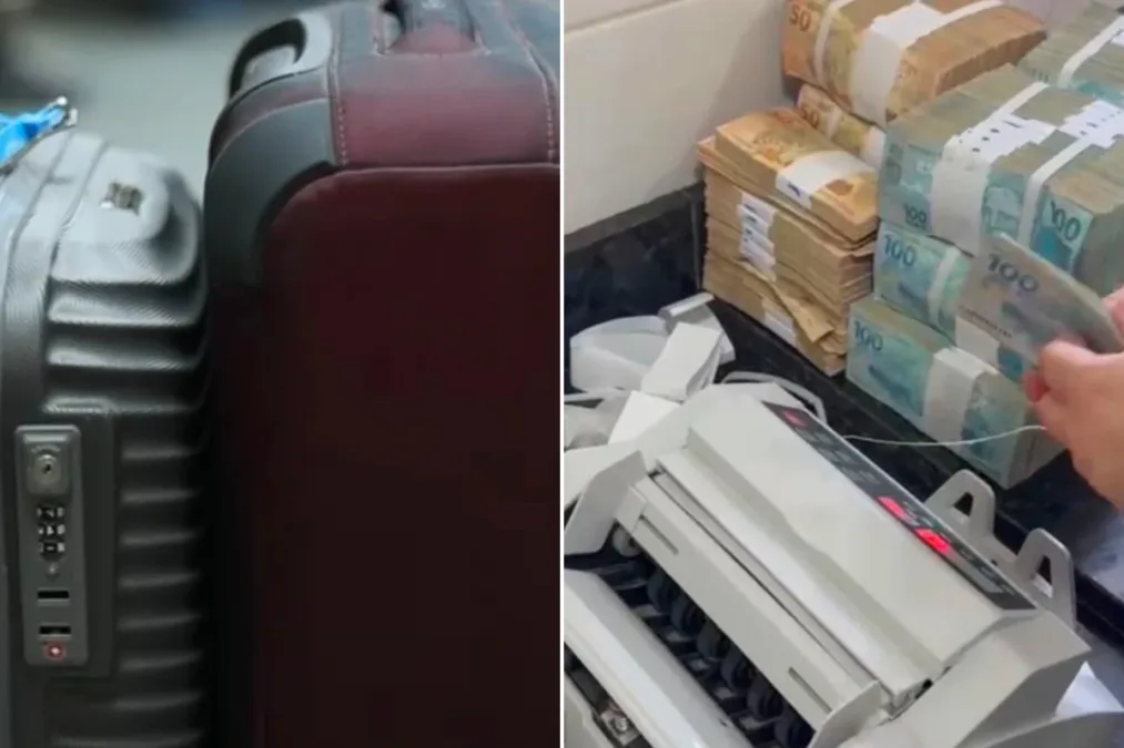 Pilhas de dinheiro: PF usou máquina para contar R$ 1 milhão achado em malas