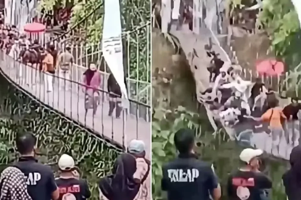 Ponte desaba durante inauguração e deixa cerca de 50 feridos na Indonésia