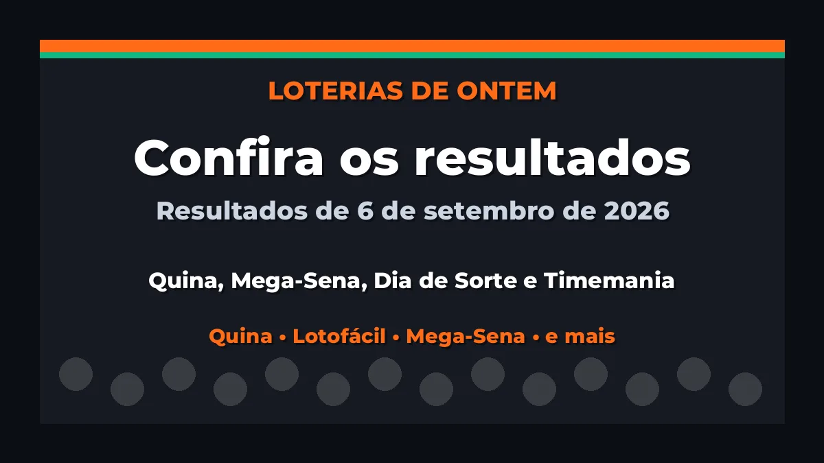 Confira o Resultado da Quina, Mega-Sena de ontem e outras loterias