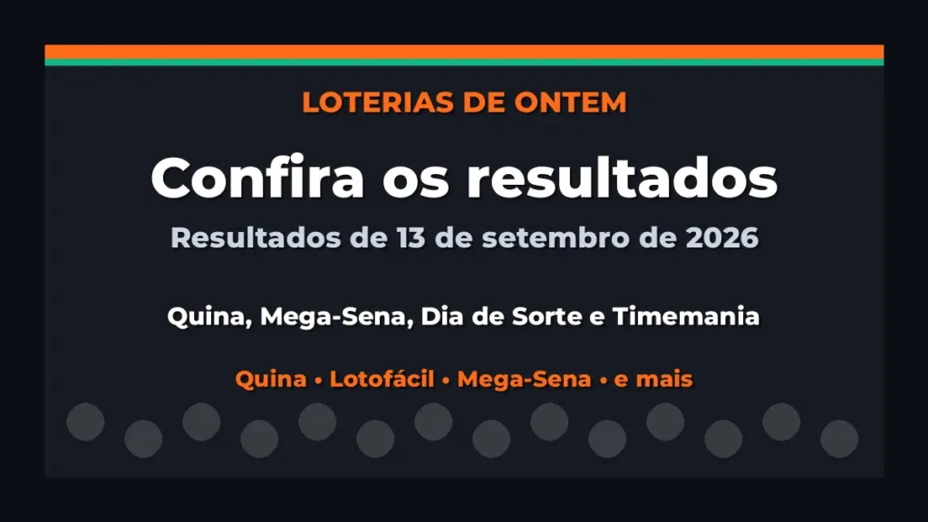 Confira o Resultado da Quina, Mega-Sena de ontem e outras loterias