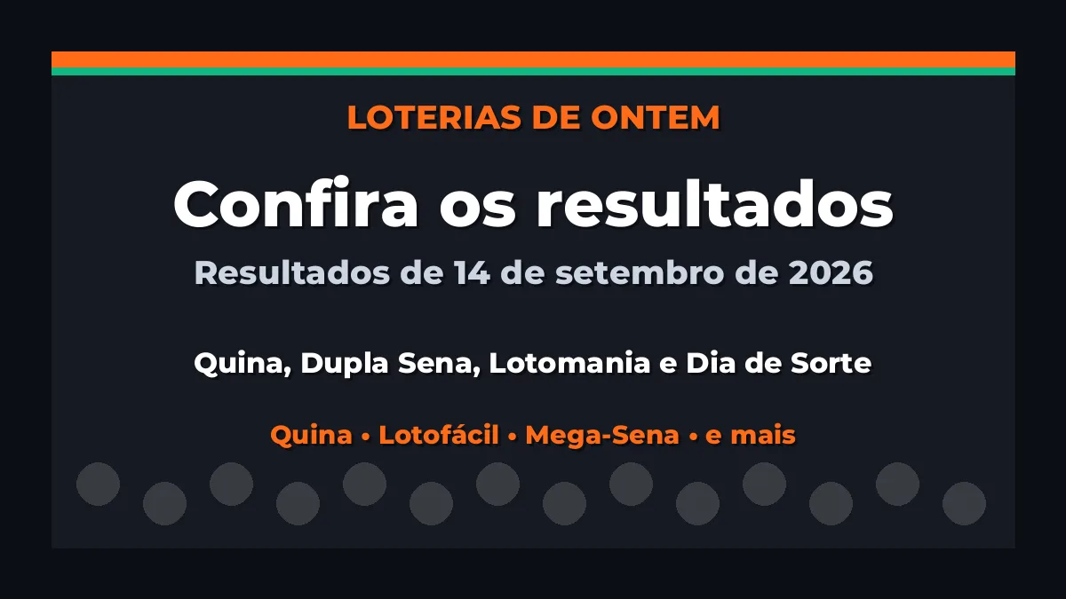 Confira o Resultado da Quina, Dupla Sena de ontem e outras loterias