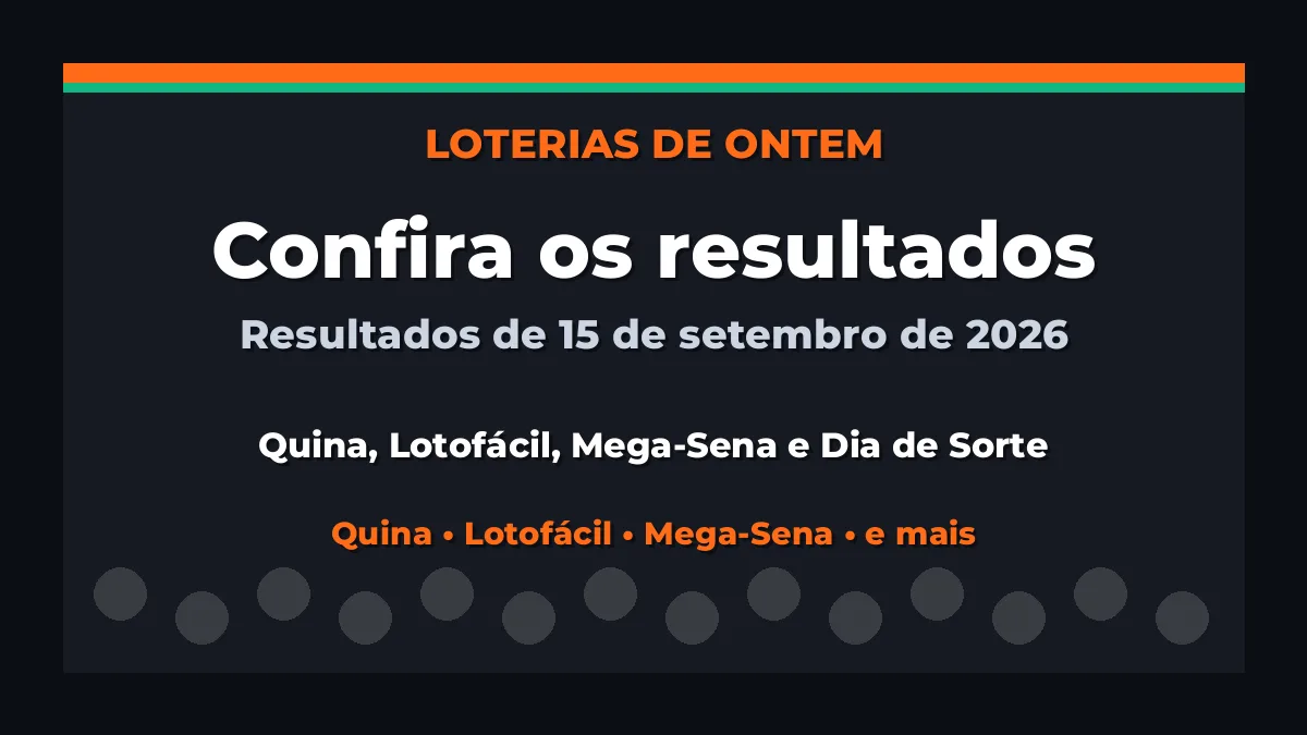 Confira o Resultado da Quina, Lotofácil de ontem e outras loterias