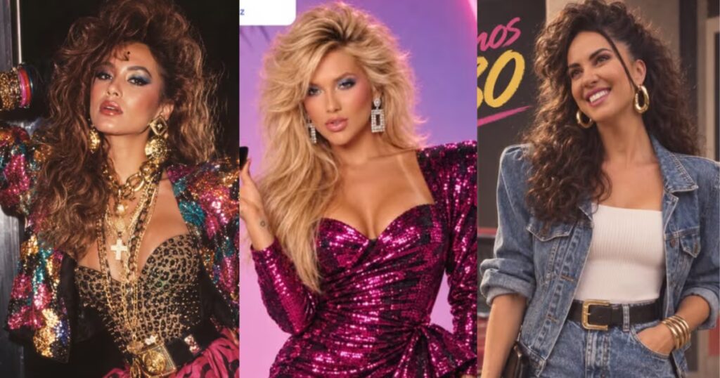 Famosos entram em trend dos anos 80 e surpreendem com visual retrô