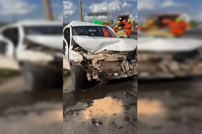 Três pessoas ficam feridas em acidente na BR-070 em Taguatinga